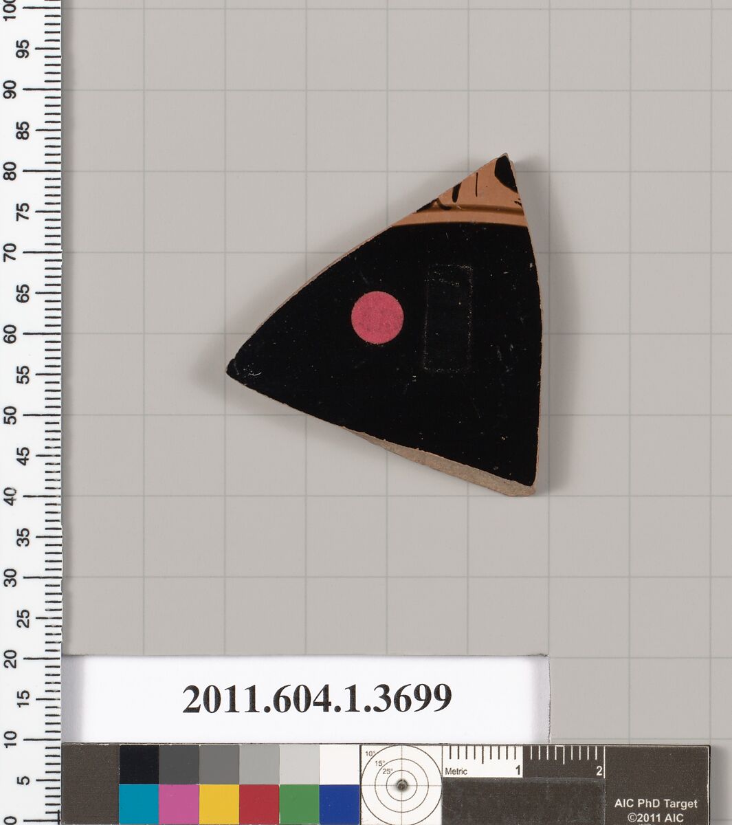 Terracotta fragment of a kylix (drinking cup), Terracotta, Greek, Attic