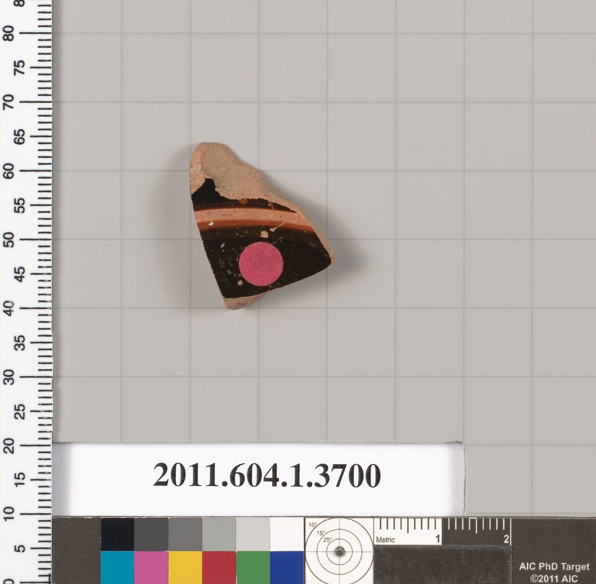 Terracotta fragment of a kylix (drinking cup), Terracotta, Greek, Attic