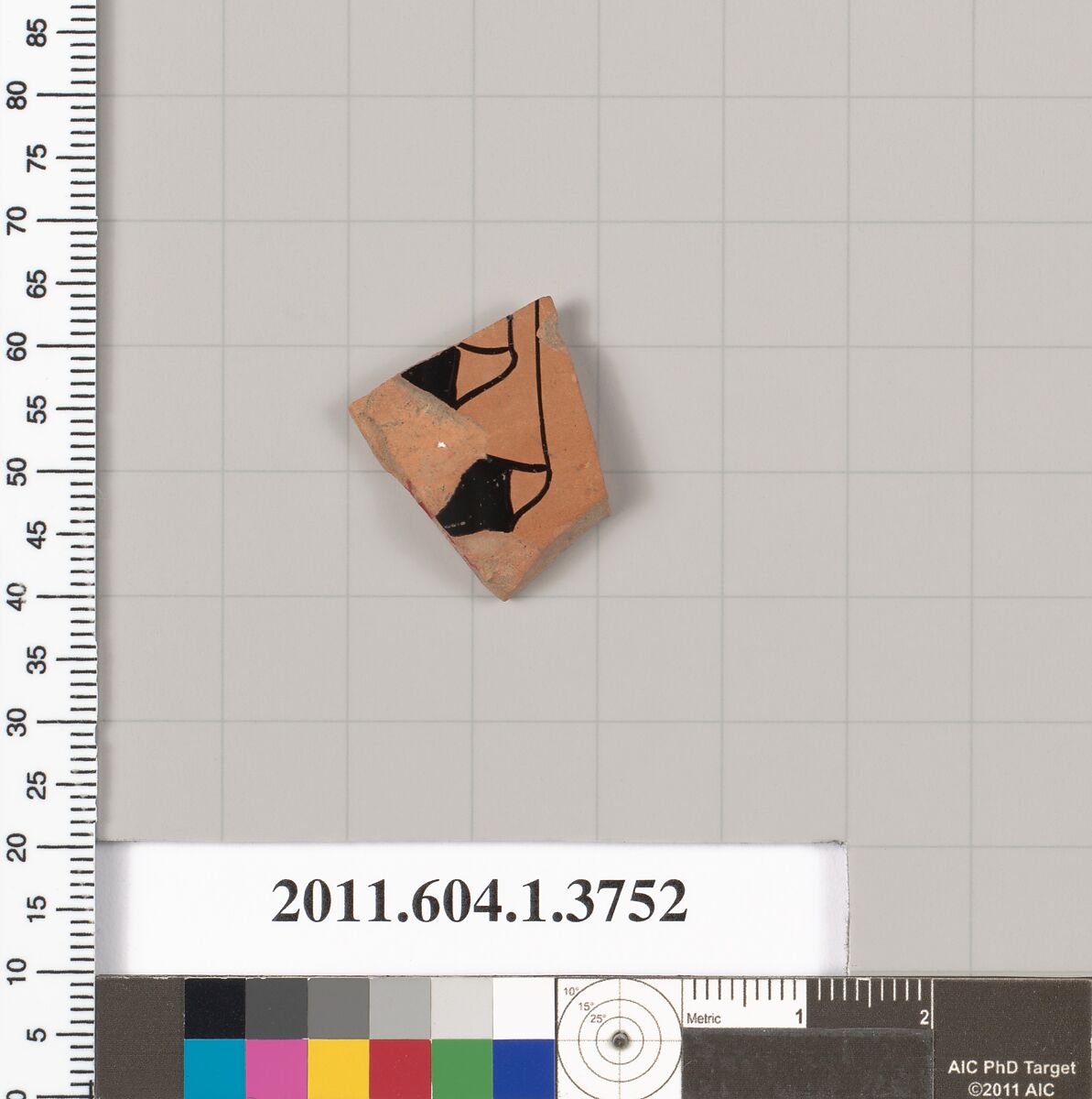 Terracotta fragment of a kylix (drinking cup), Terracotta, Greek, Attic