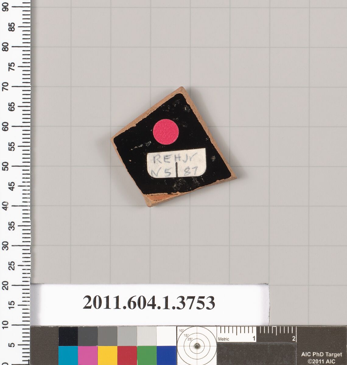 Terracotta fragment of a kylix (drinking cup), Terracotta, Greek, Attic