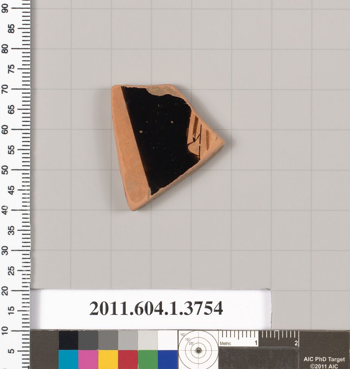 Terracotta fragment of a kylix (drinking cup), Terracotta, Greek, Attic