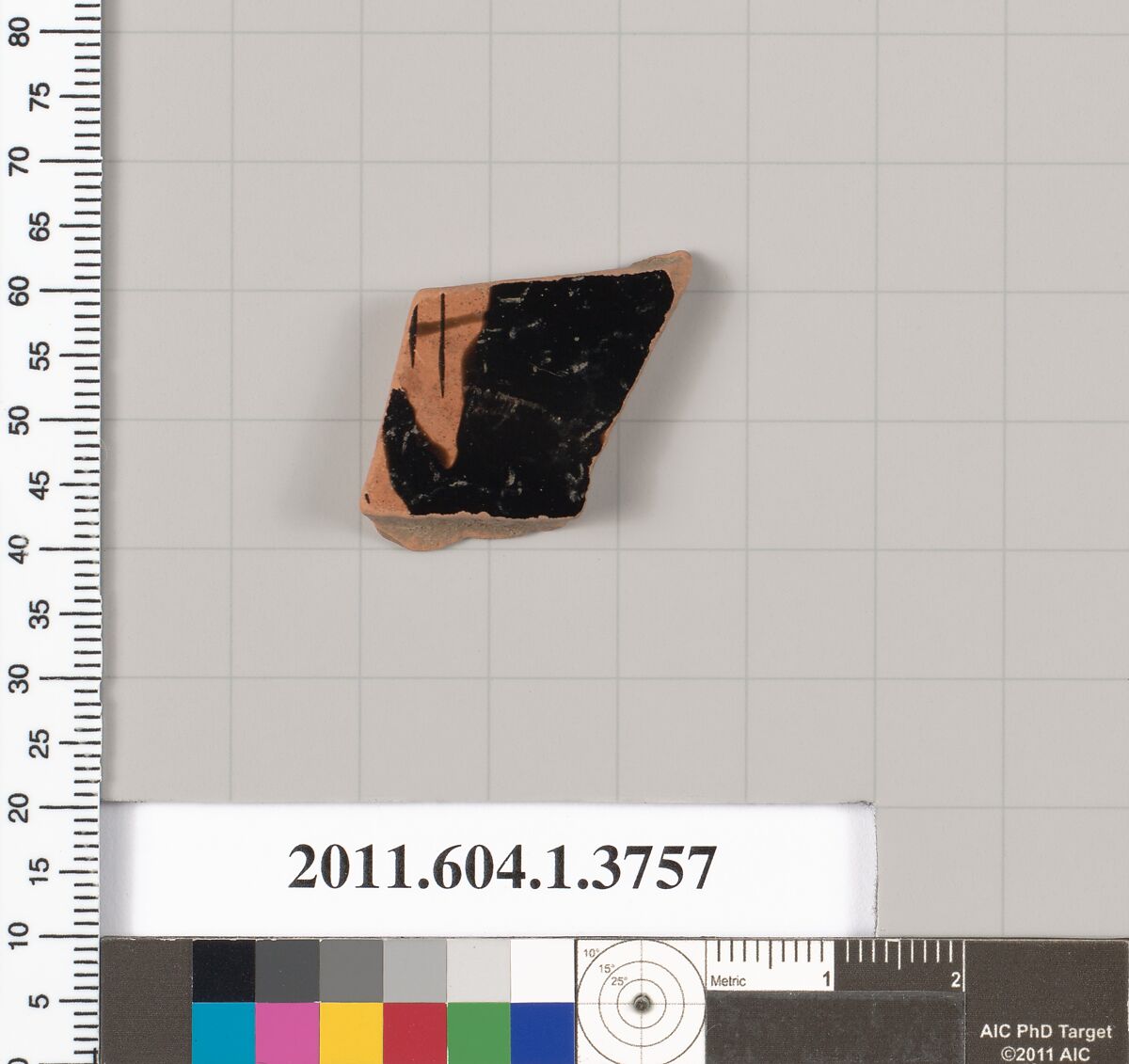 Terracotta fragment of a kylix (drinking cup), Terracotta, Greek, Attic