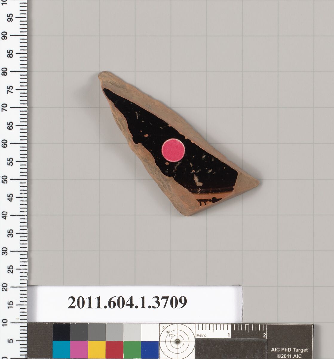 Terracotta fragment of a kylix (drinking cup), Terracotta, Greek, Attic