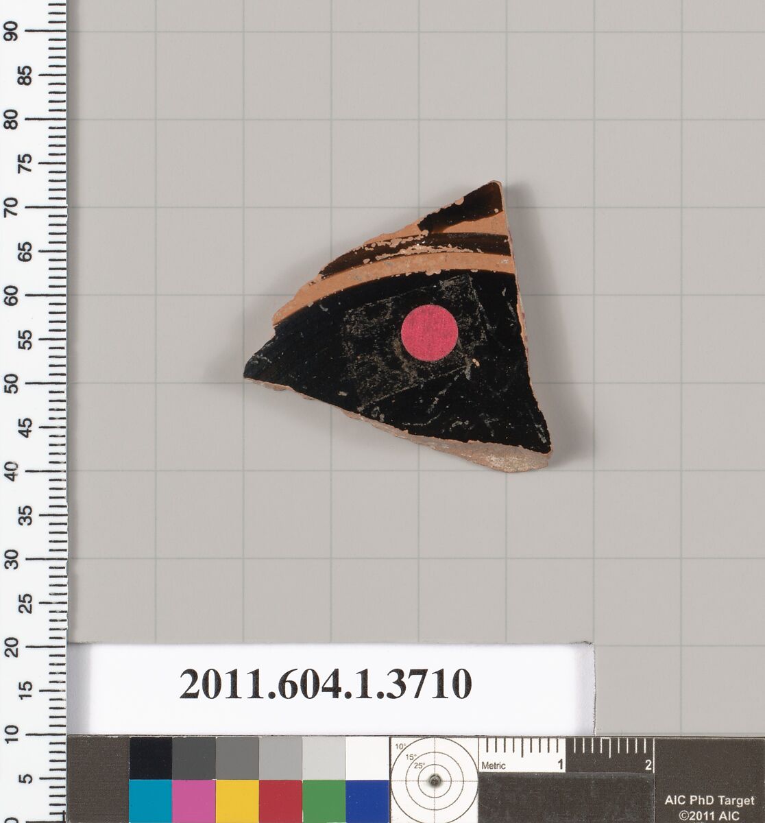 Terracotta fragment of a kylix (drinking cup), Terracotta, Greek, Attic