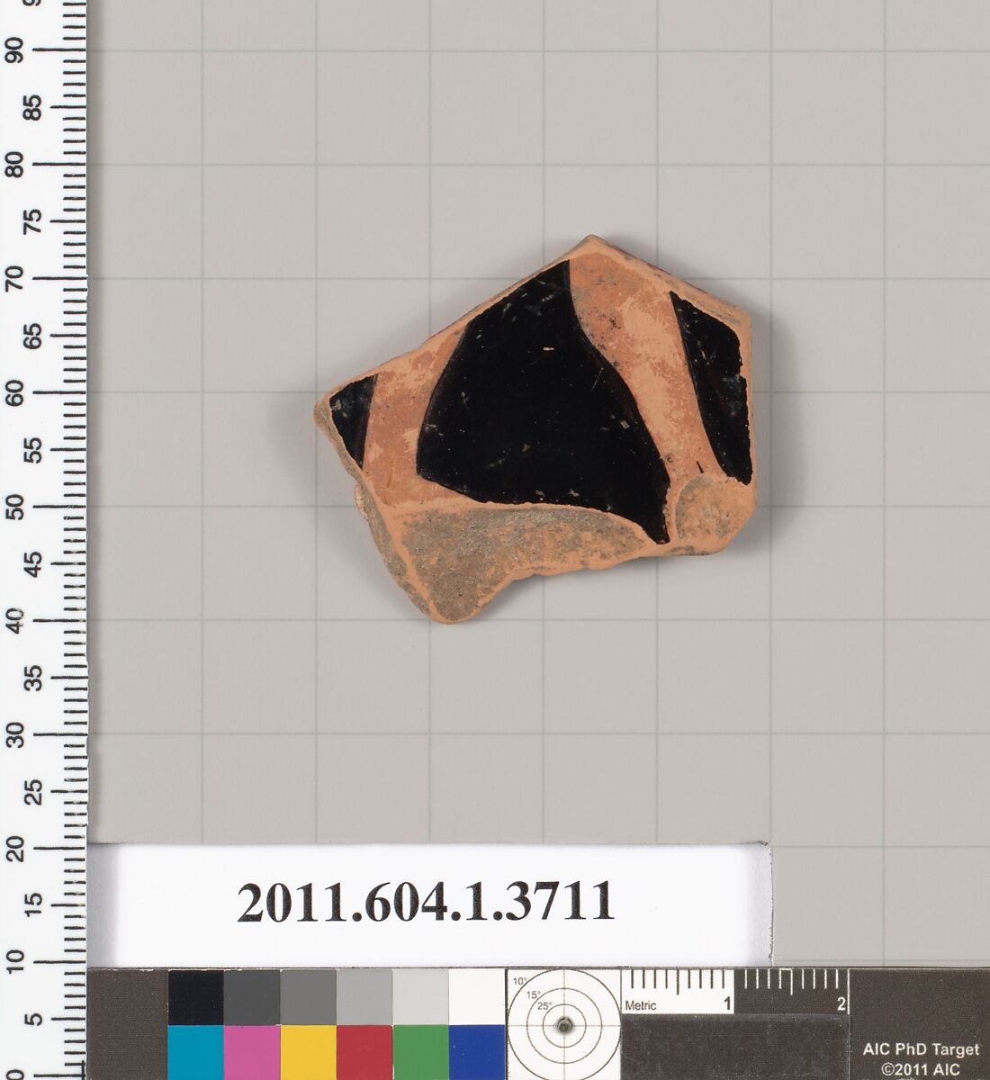 Terracotta fragment of a kylix (drinking cup), Terracotta, Greek, Attic