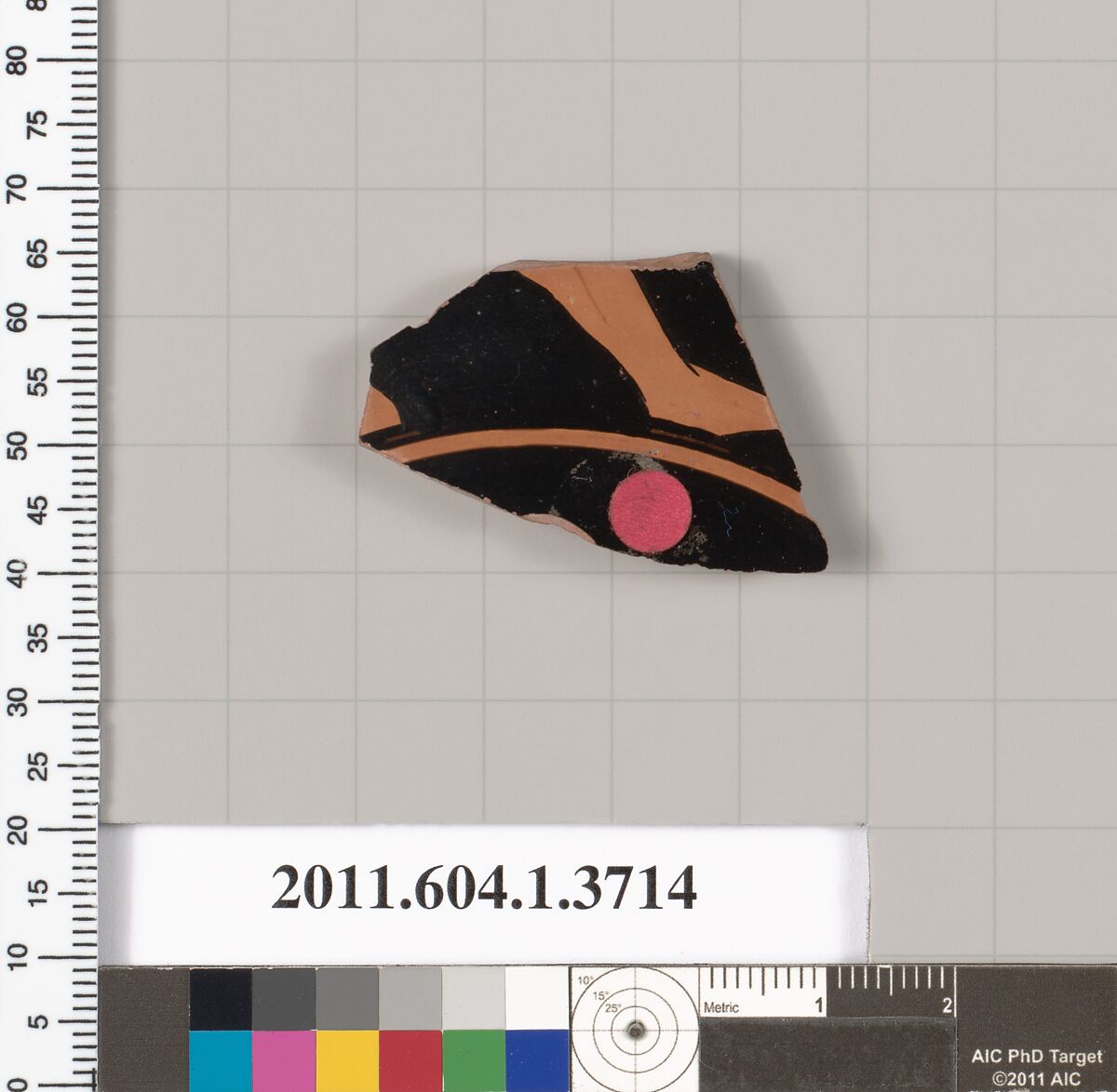 Terracotta fragment of a kylix (drinking cup), Terracotta, Greek, Attic