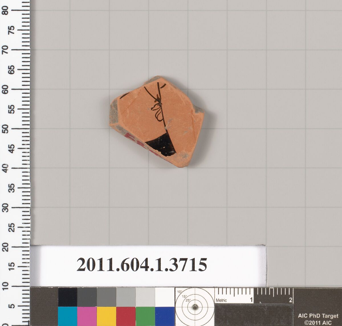 Terracotta fragment of a kylix (drinking cup), Terracotta, Greek, Attic