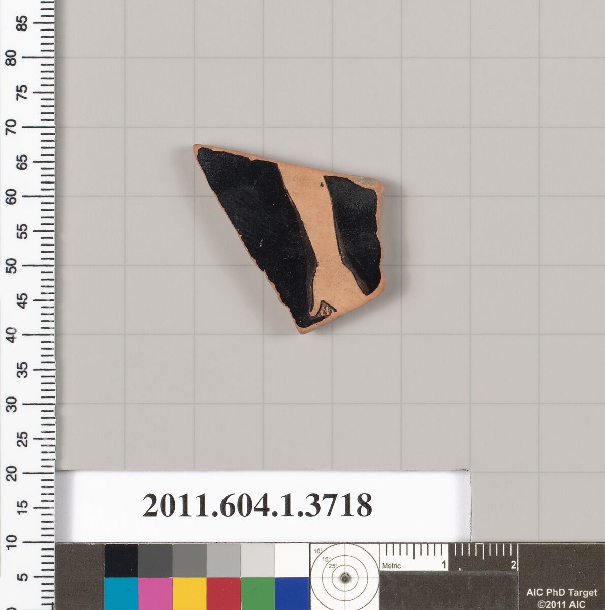 Terracotta fragment of a kylix (drinking cup), Terracotta, Greek, Attic
