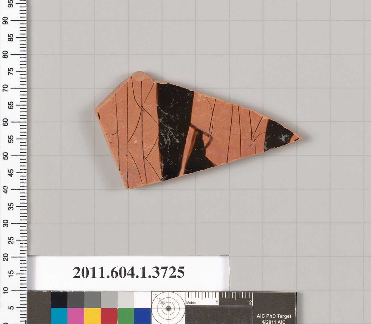 Terracotta fragment of a kylix (drinking cup), Terracotta, Greek, Attic