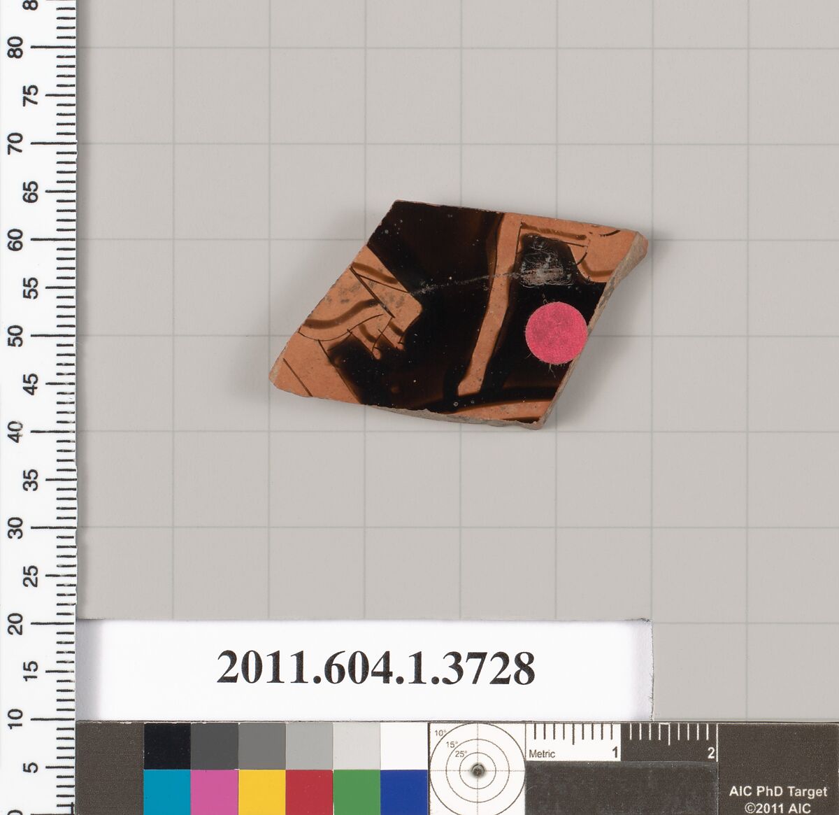 Terracotta fragment of a kylix (drinking cup), Terracotta, Greek, Attic