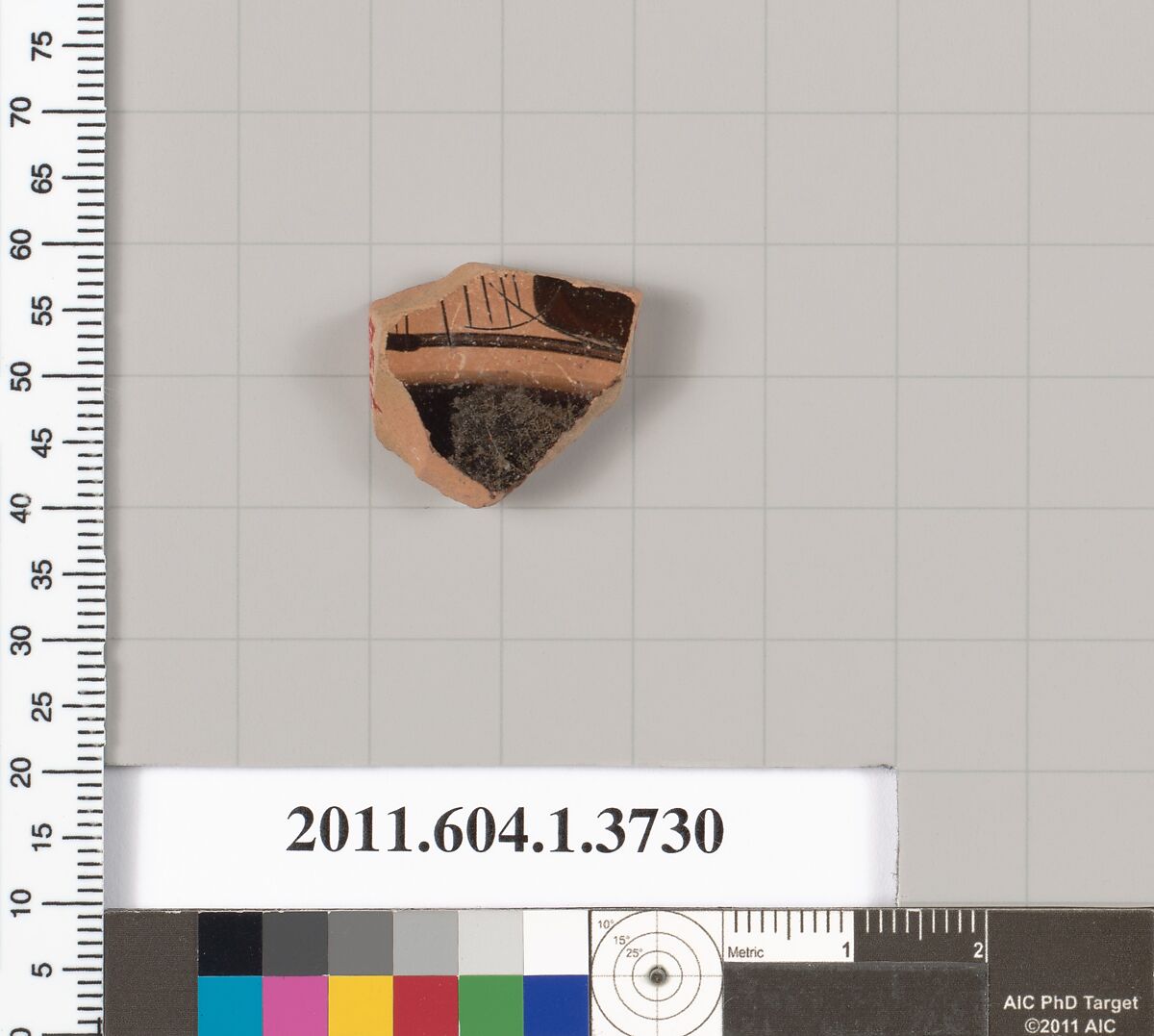 Terracotta fragment of a kylix (drinking cup), Terracotta, Greek, Attic