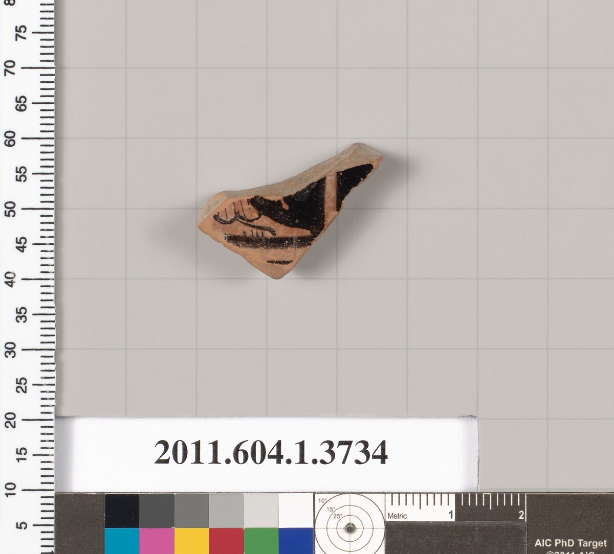 Terracotta fragment of a kylix (drinking cup), Terracotta, Greek, Attic