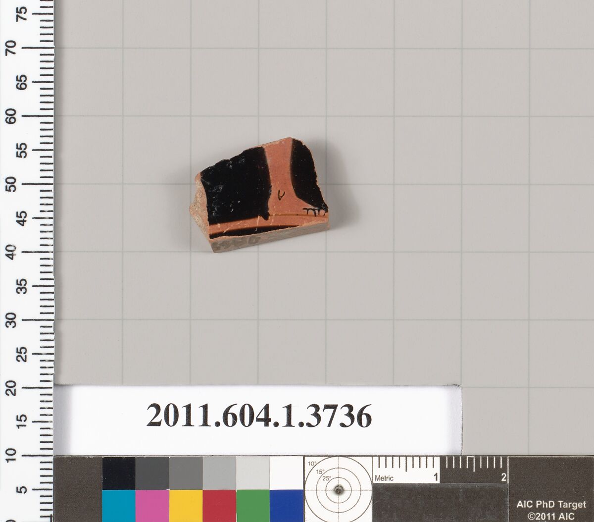 Terracotta fragment of a kylix (drinking cup), Terracotta, Greek, Attic