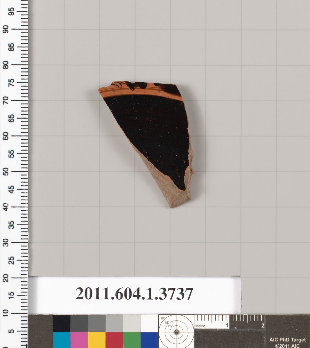 Terracotta fragment of a kylix (drinking cup), Terracotta, Greek, Attic