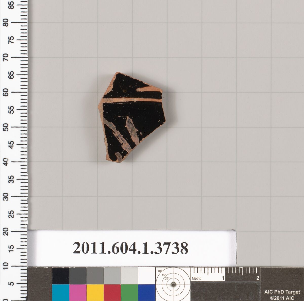 Terracotta fragment of a kylix (drinking cup), Terracotta, Greek, Attic