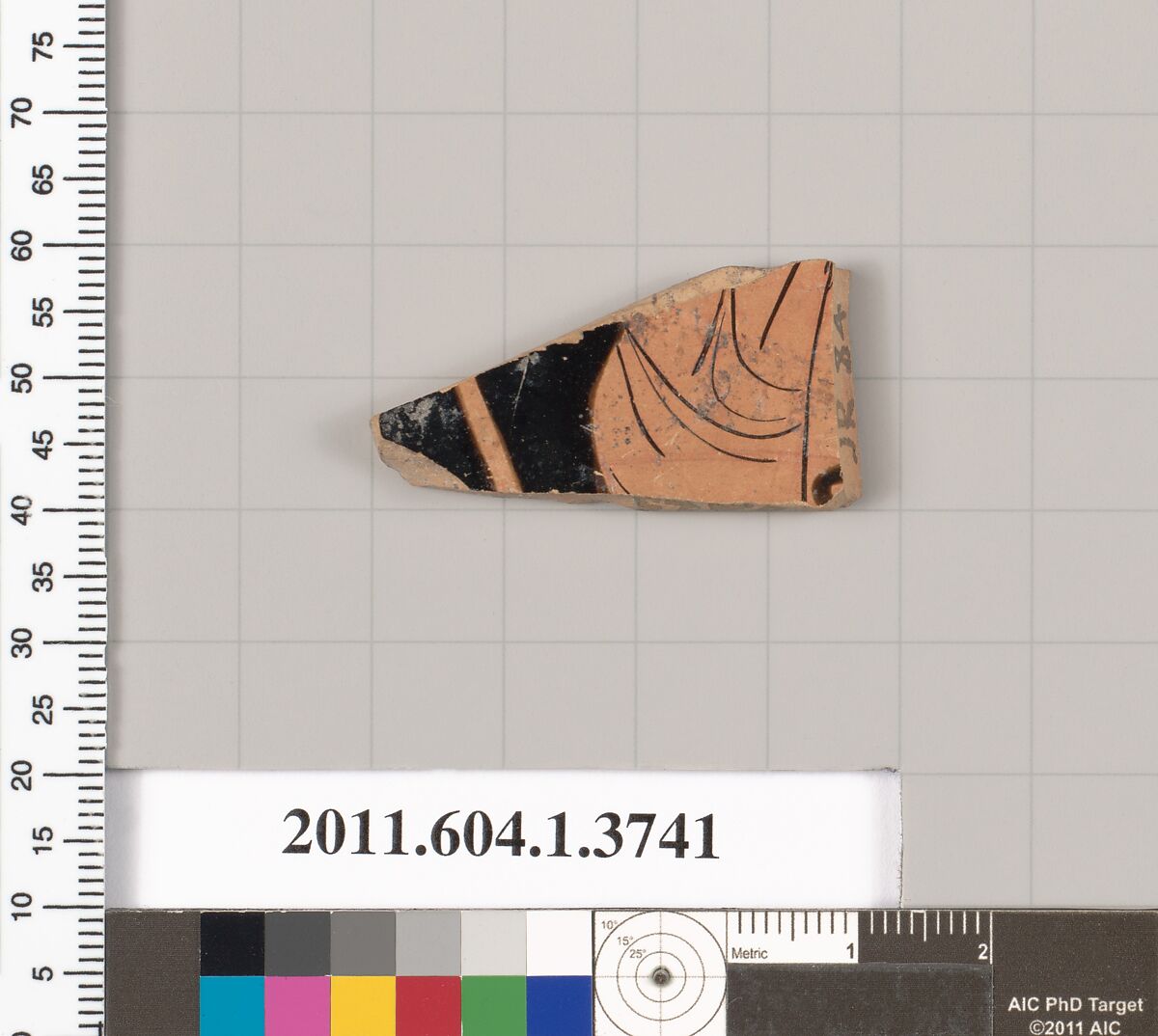 Terracotta fragment of a kylix (drinking cup), Terracotta, Greek, Attic