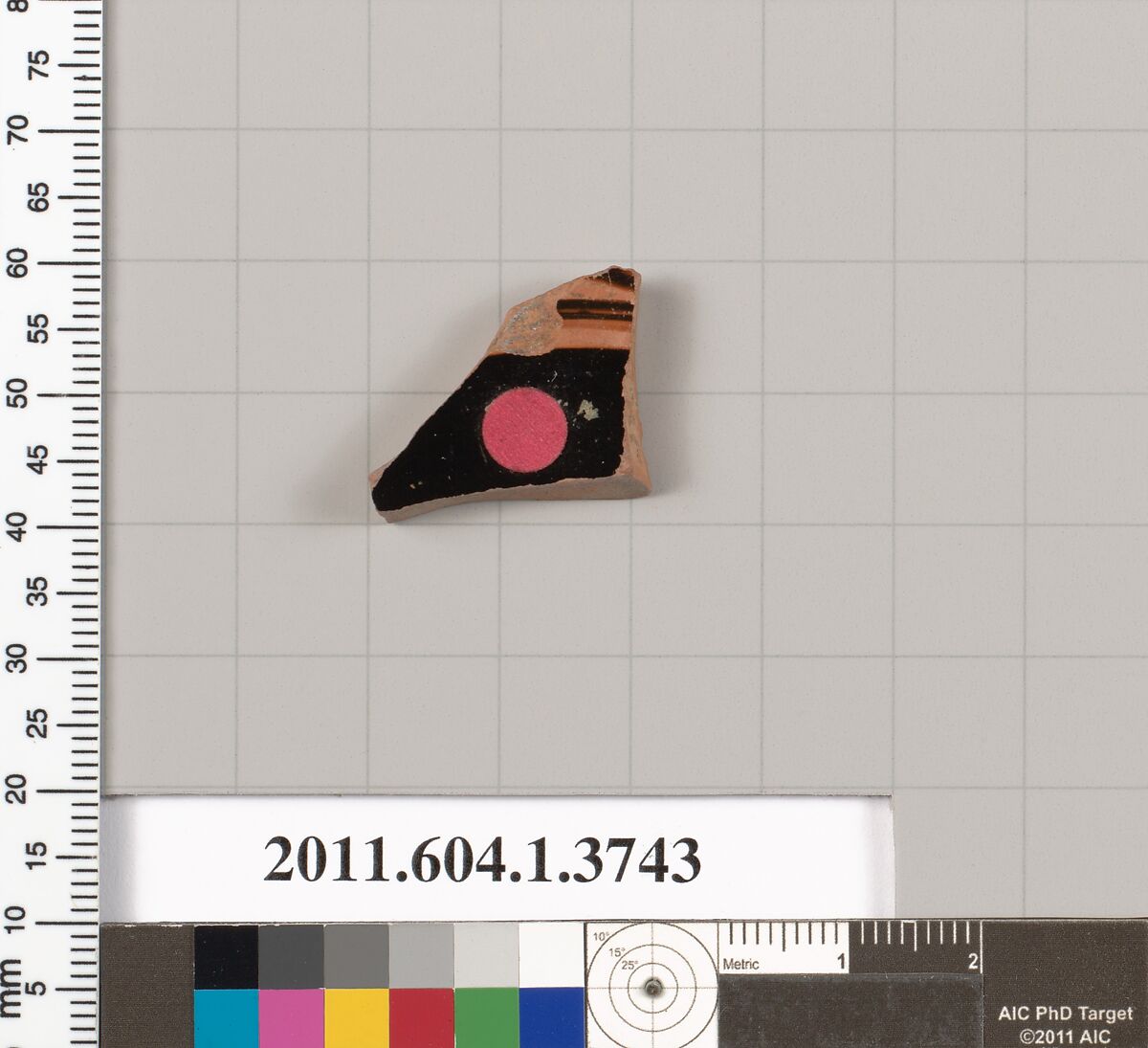 Terracotta fragment of a kylix (drinking cup), Terracotta, Greek, Attic
