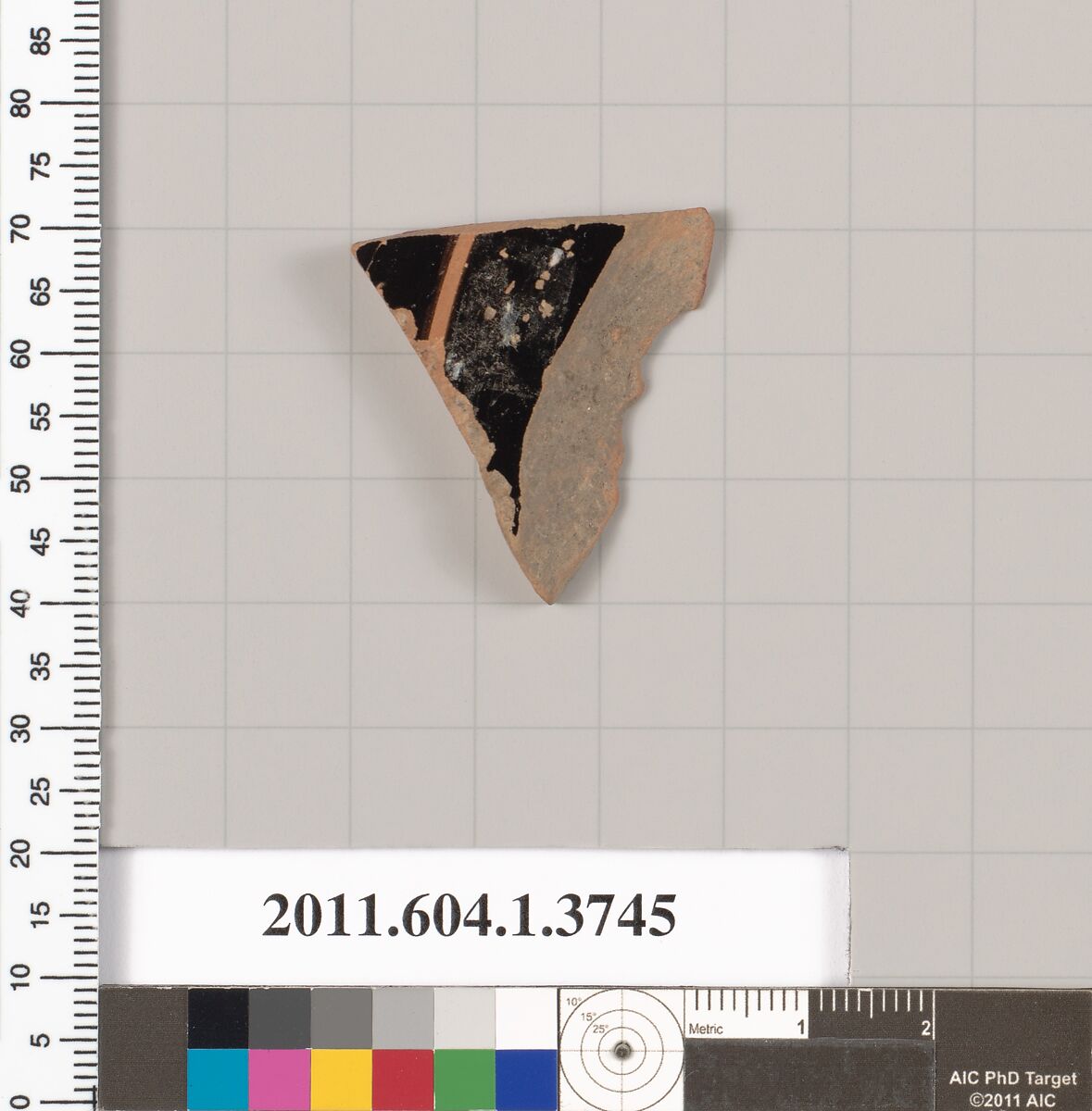 Terracotta fragment of a kylix (drinking cup), Terracotta, Greek, Attic