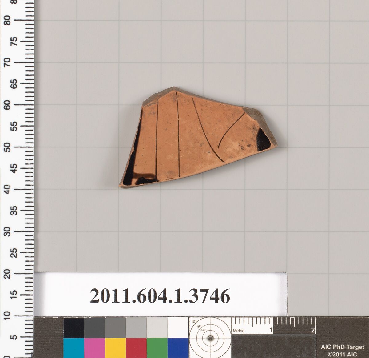 Terracotta fragment of a kylix (drinking cup), Terracotta, Greek, Attic