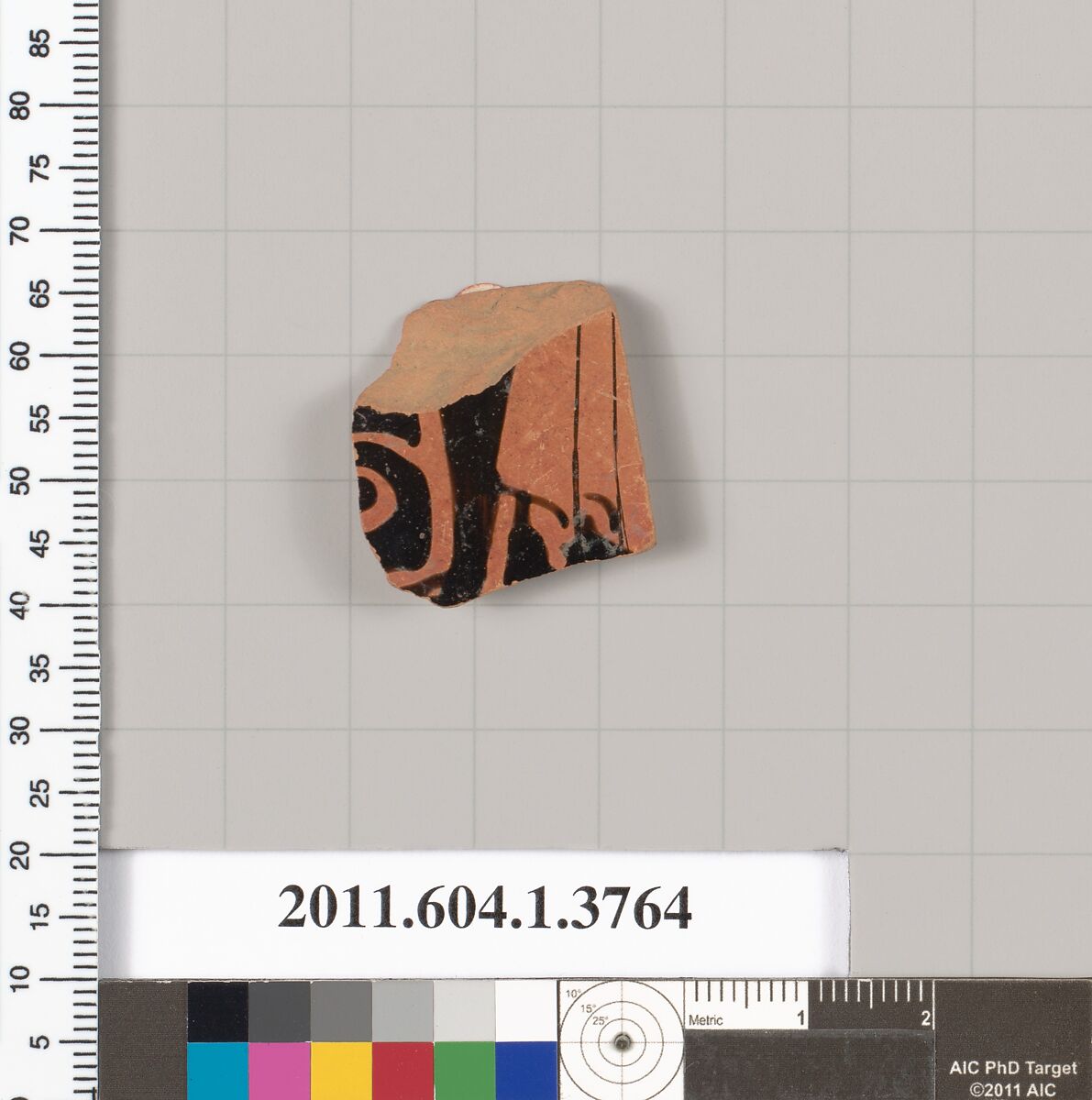 Terracotta fragment of a kylix (drinking cup), Terracotta, Greek, Attic