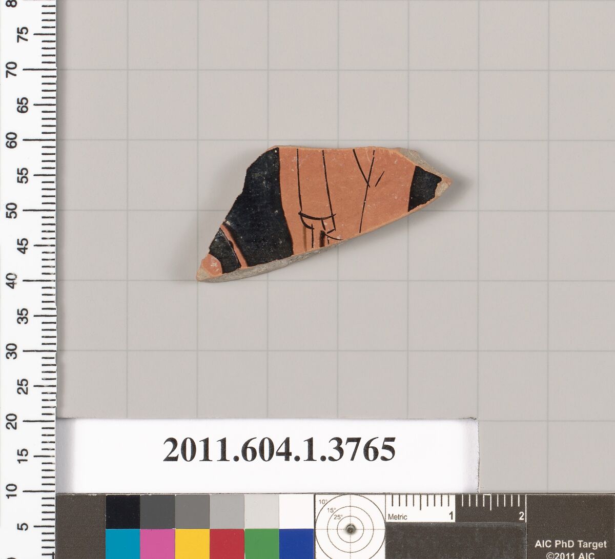Terracotta fragment of a kylix (drinking cup), Terracotta, Greek, Attic