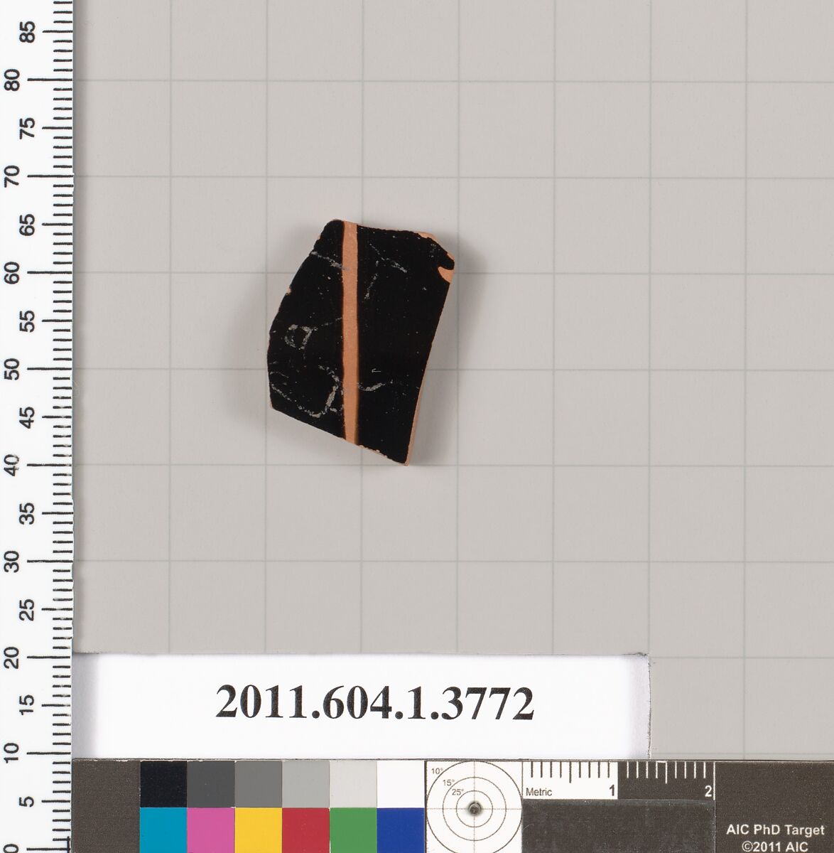 Terracotta fragment of a kylix (drinking cup), Terracotta, Greek, Attic