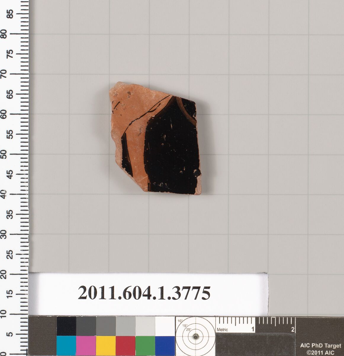Terracotta fragment of a kylix (drinking cup), Terracotta, Greek, Attic