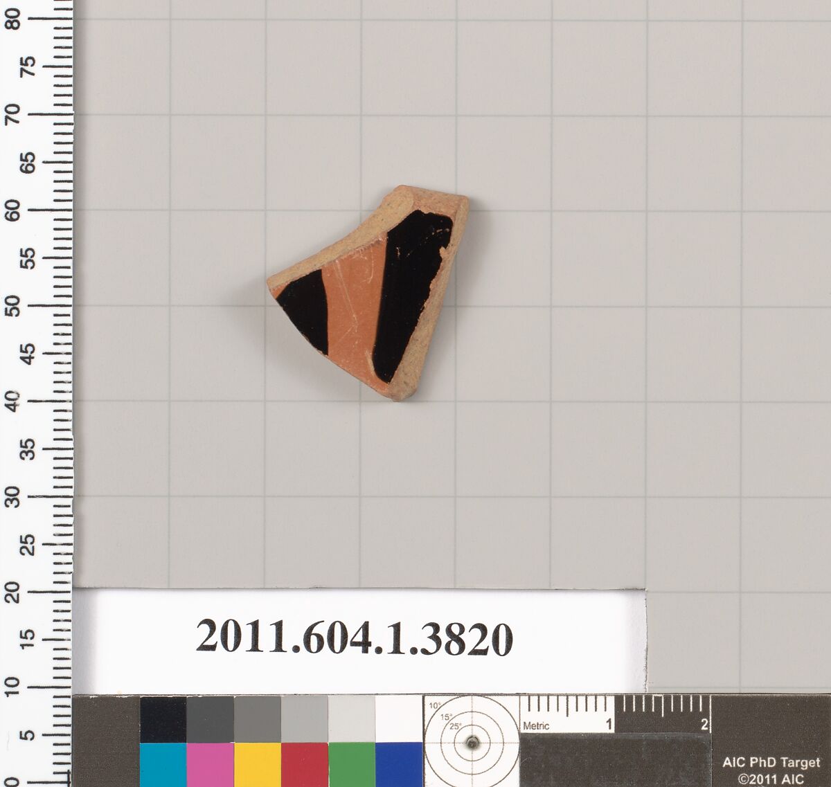 Terracotta fragment of a kylix (drinking cup), Terracotta, Greek, Attic