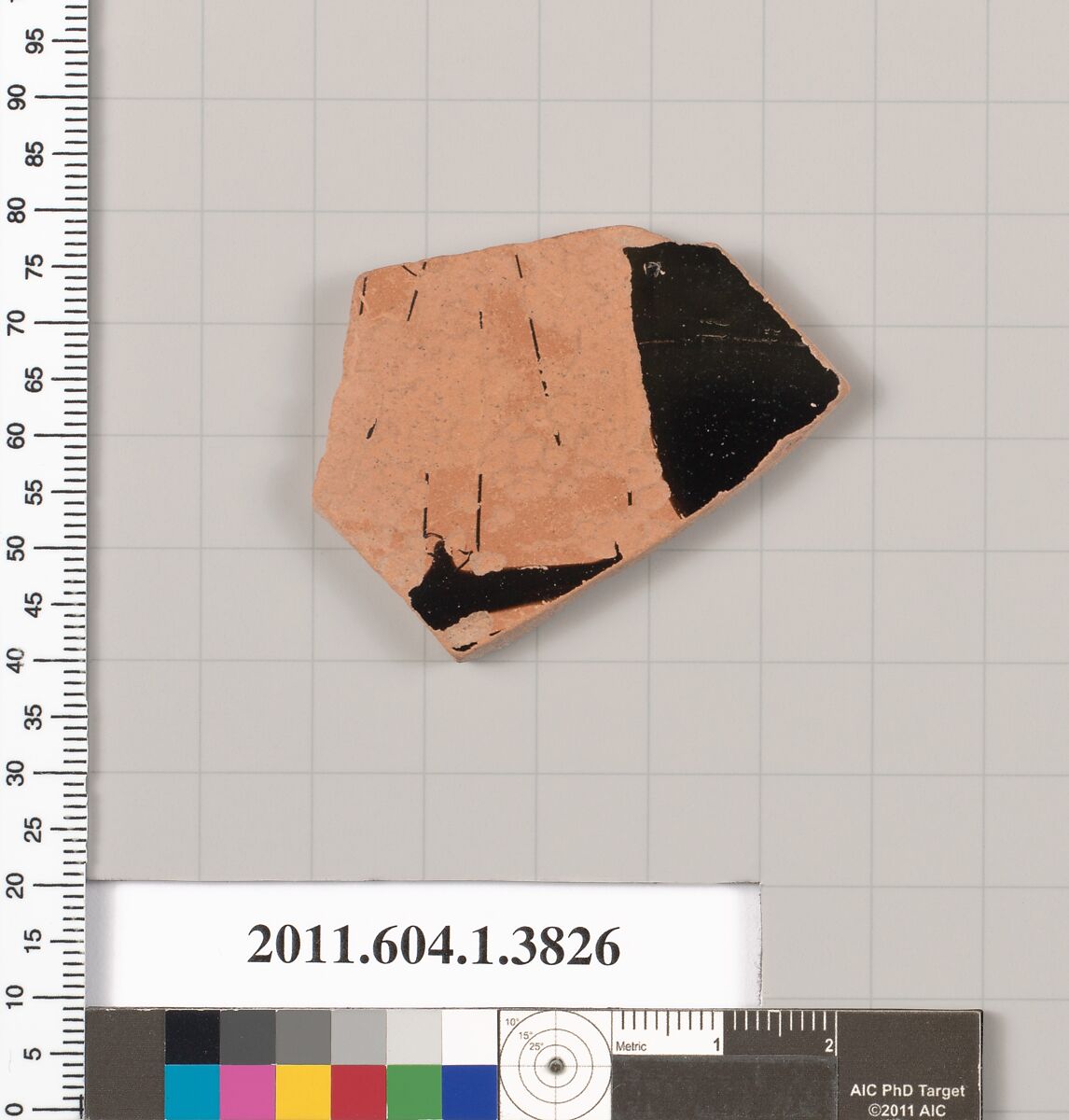 Terracotta fragment of a kylix (drinking cup), Terracotta, Greek, Attic