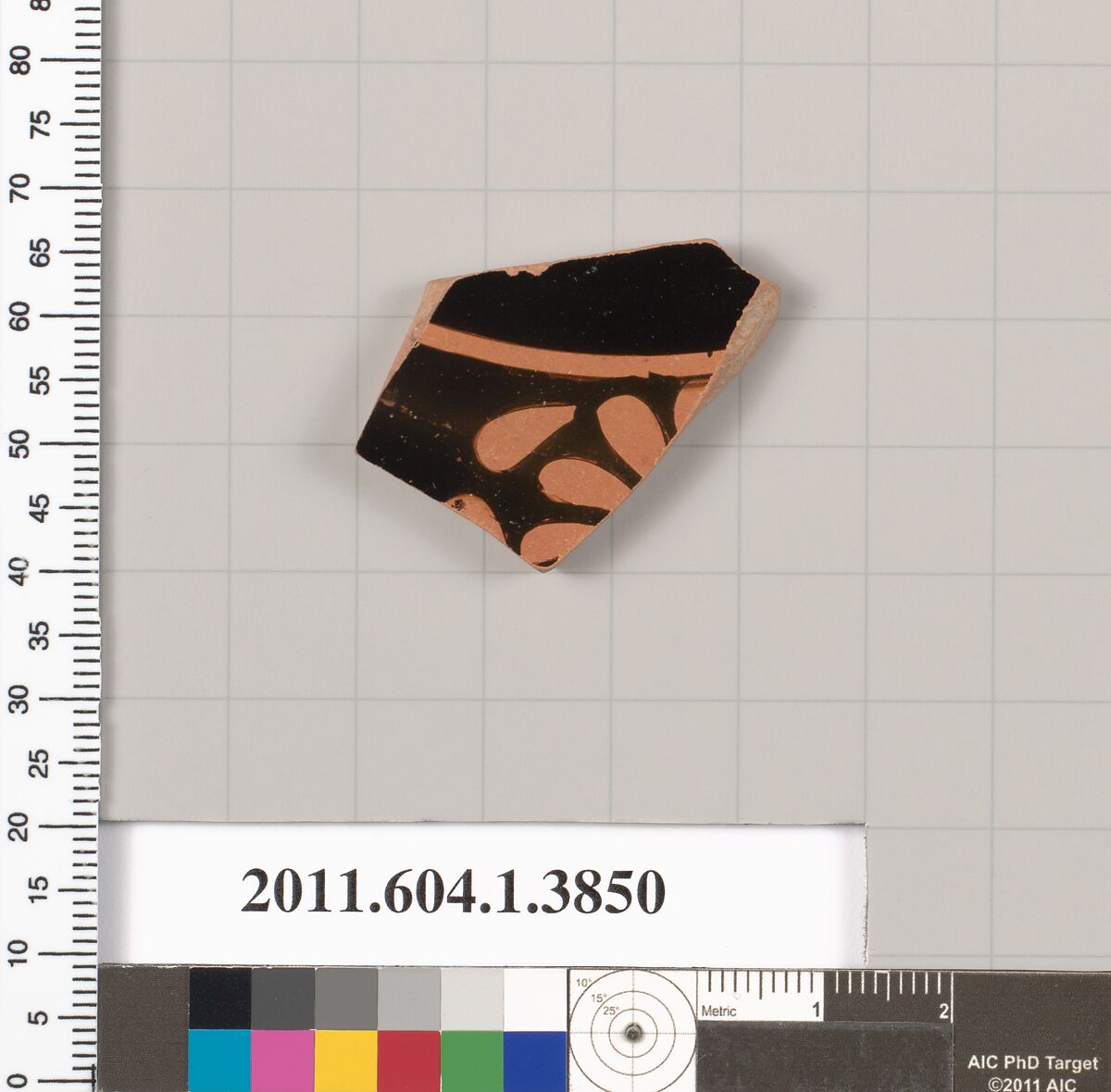 Terracotta fragment of a kylix (drinking cup), Terracotta, Greek, Attic