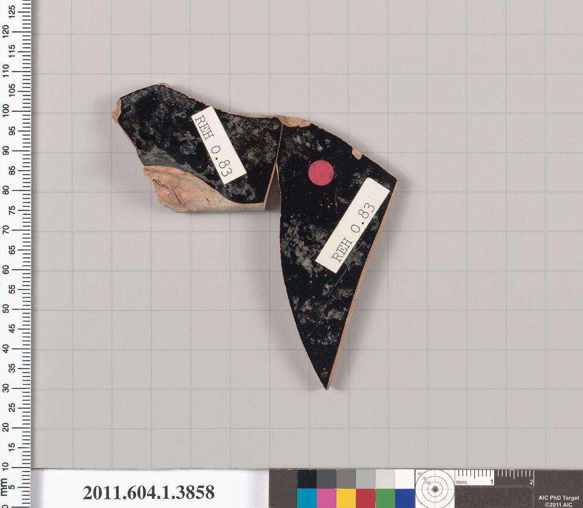 Terracotta fragment of a kylix (drinking cup), Terracotta, Greek, Attic
