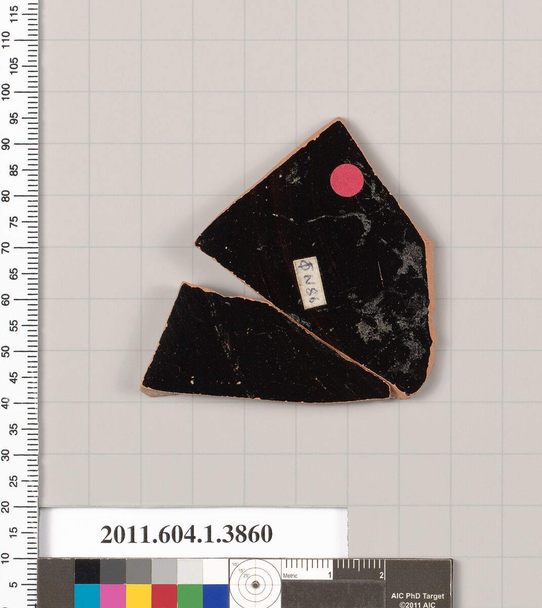 Terracotta fragment of a kylix (drinking cup), Terracotta, Greek, Attic