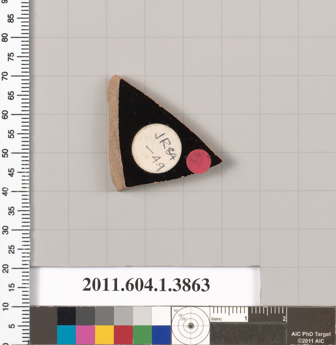 Terracotta fragment of a kylix (drinking cup), Terracotta, Greek, Attic
