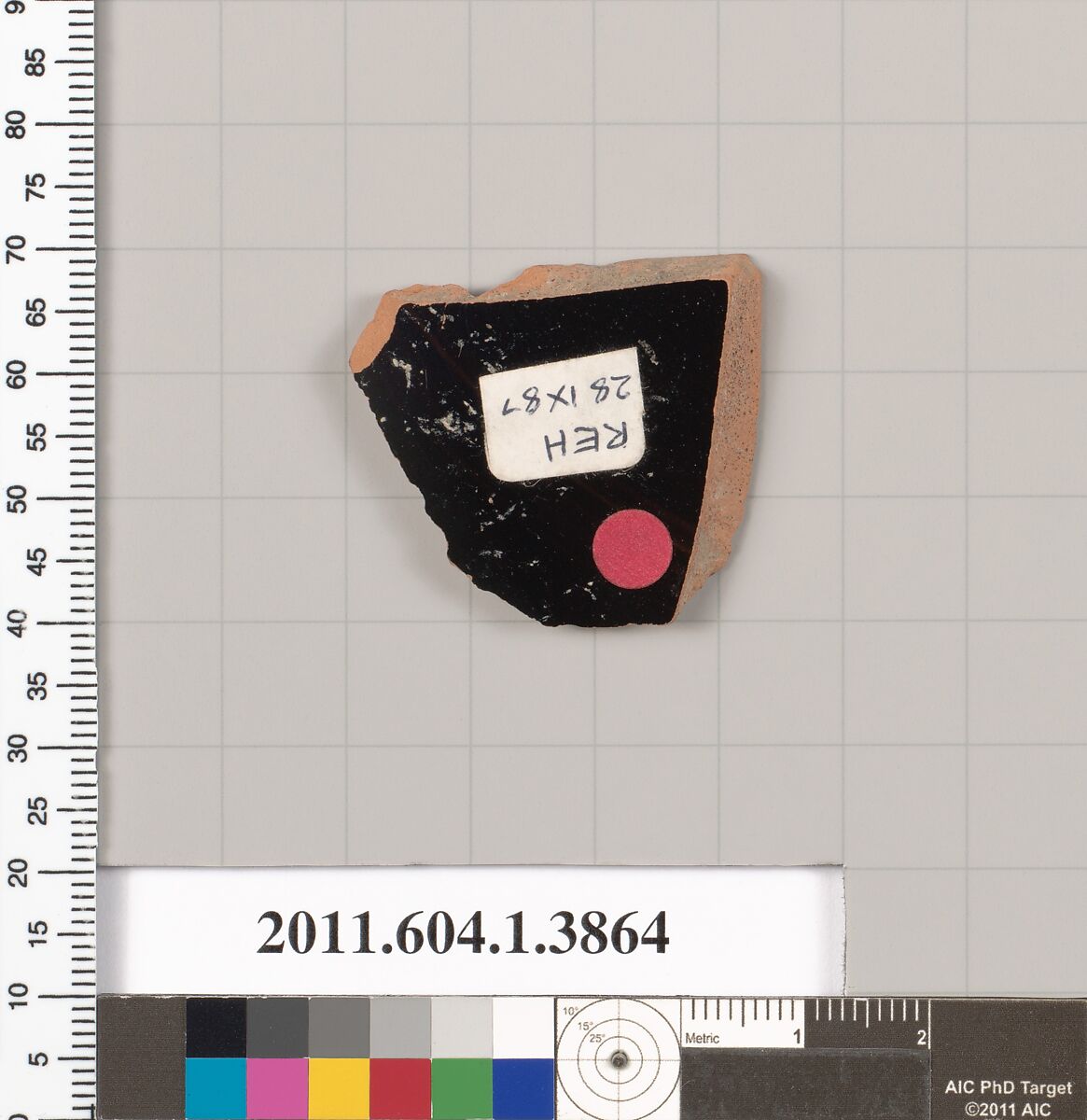 Terracotta fragment of a kylix (drinking cup), Terracotta, Greek, Attic