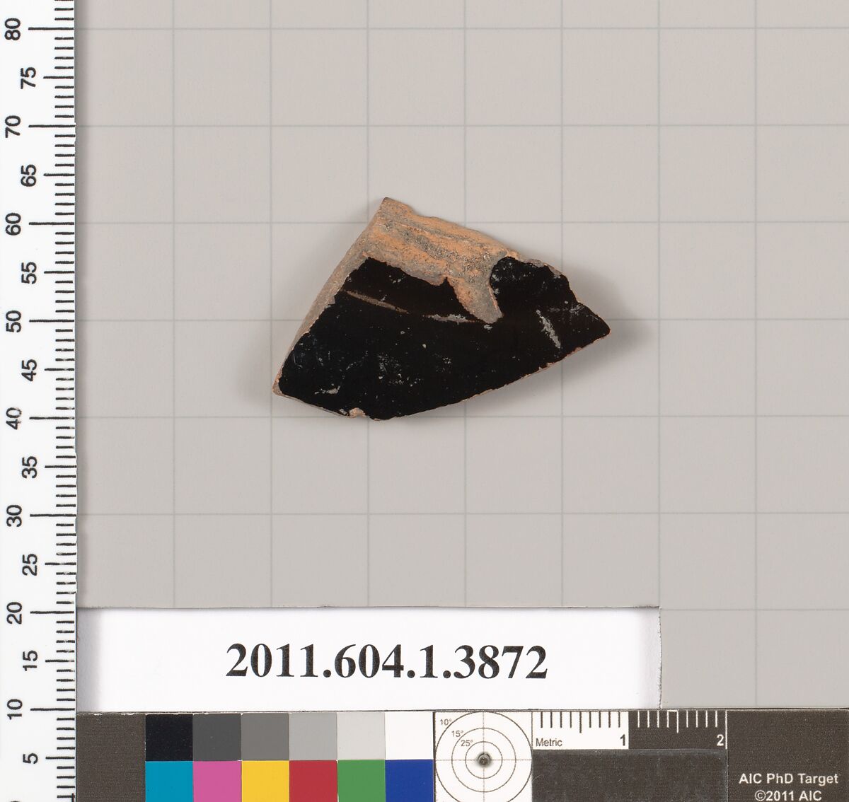 Terracotta fragment of a kylix (drinking cup), Terracotta, Greek, Attic