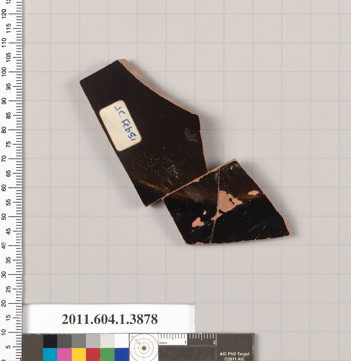 Terracotta fragment of a kylix (drinking cup), Terracotta, Greek, Attic