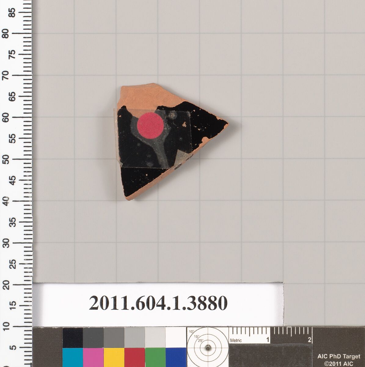Terracotta fragment of a kylix (drinking cup), Terracotta, Greek, Attic