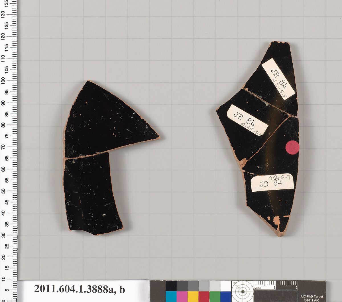 Terracotta fragments of kylikes (drinking cups), Terracotta, Greek, Attic