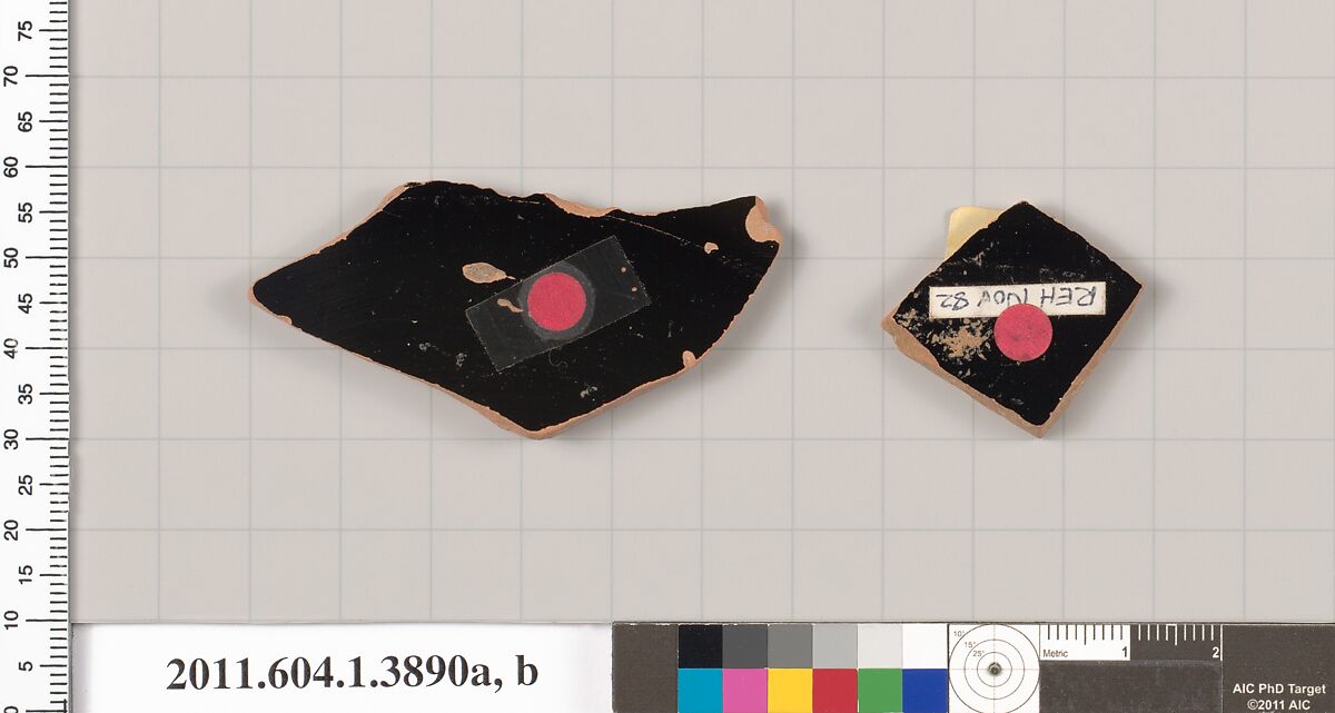 Terracotta fragments of kylikes (drinking cups), Terracotta, Greek, Attic
