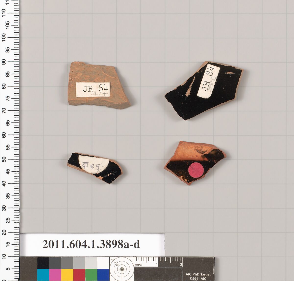 Terracotta fragments of kylikes (drinking cups), Terracotta, Greek, Attic