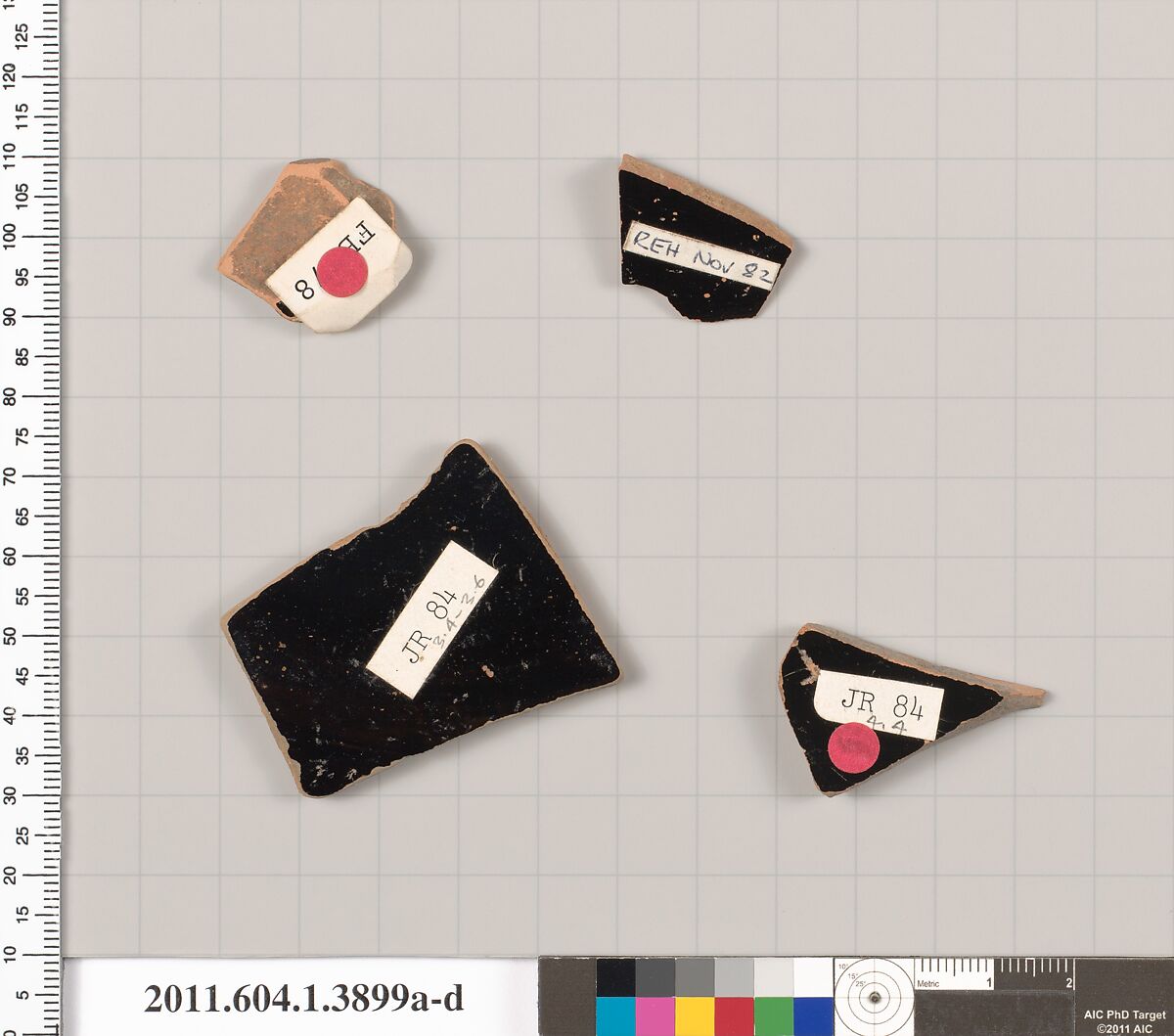 Terracotta fragments of kylikes (drinking cups), Terracotta, Greek, Attic