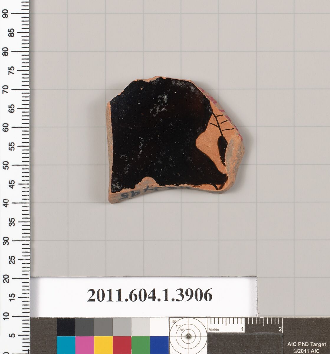 Terracotta fragment of a kylix (drinking cup), Terracotta, Greek, Attic