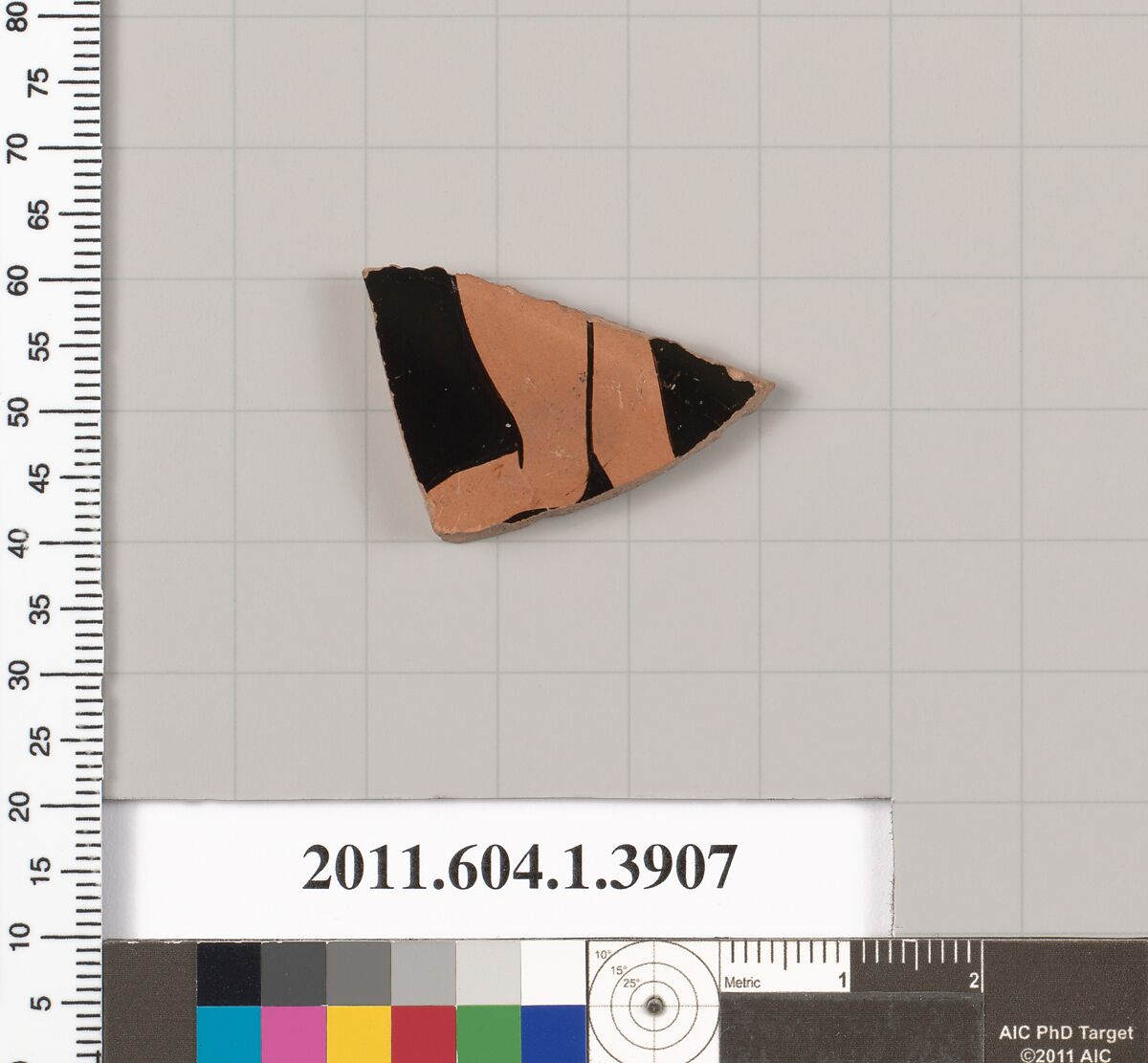 Terracotta fragment of a kylix (drinking cup), Terracotta, Greek, Attic
