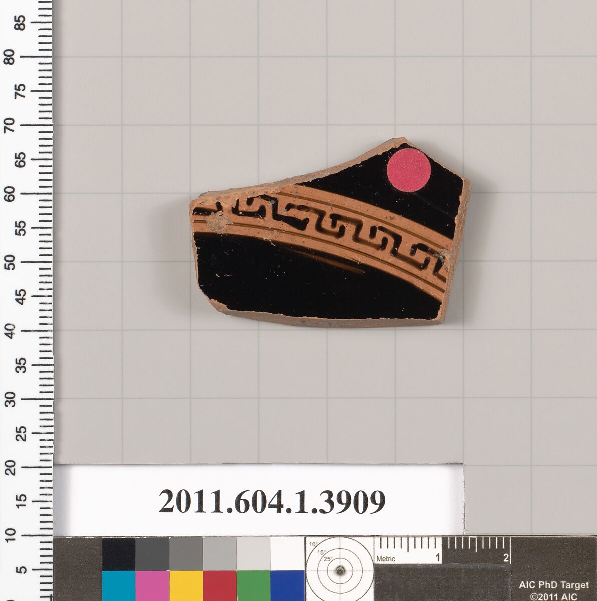 Terracotta fragment of a kylix (drinking cup), Terracotta, Greek, Attic