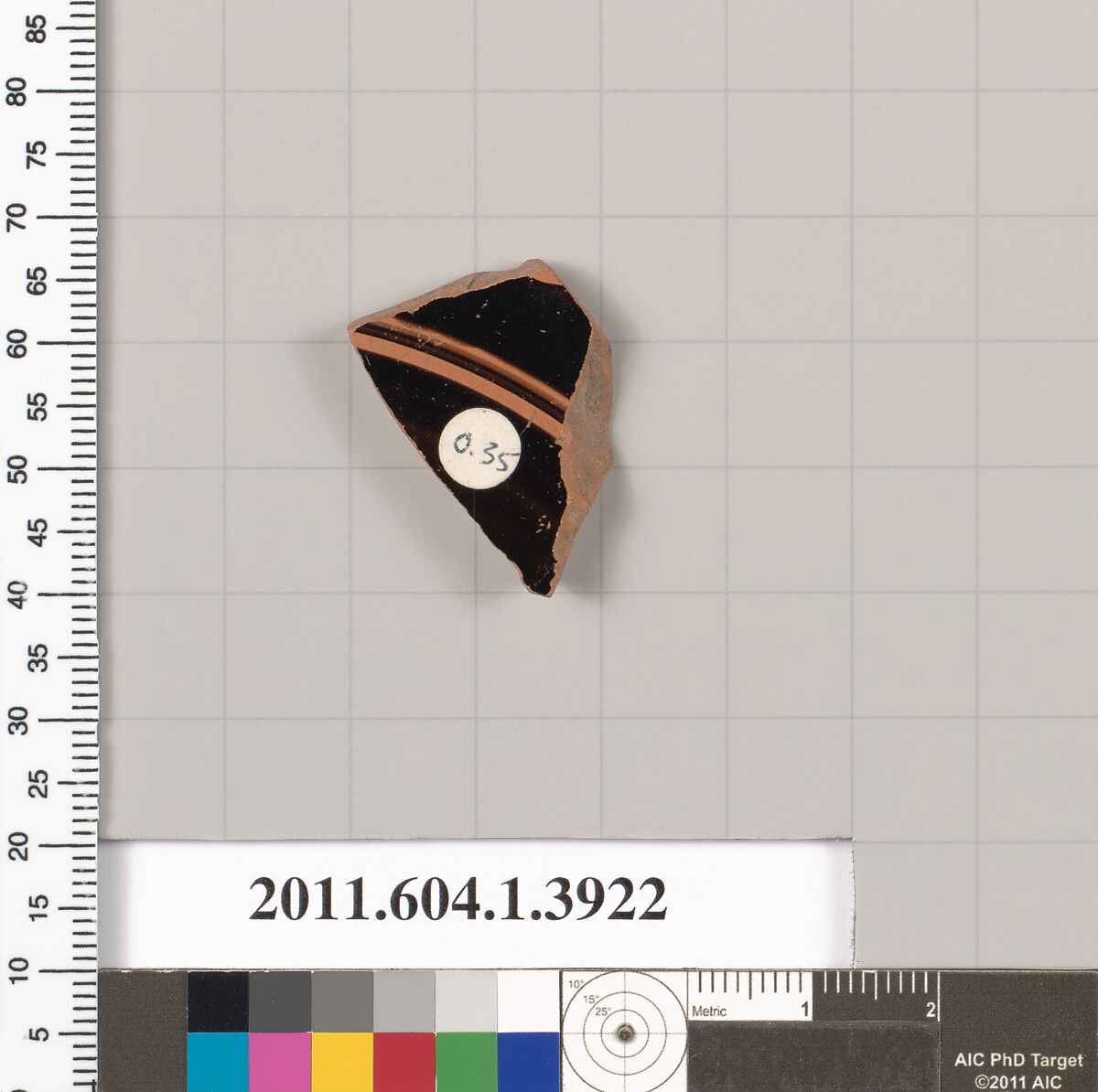 Terracotta fragment of a kylix (drinking cup), Terracotta, Greek, Attic