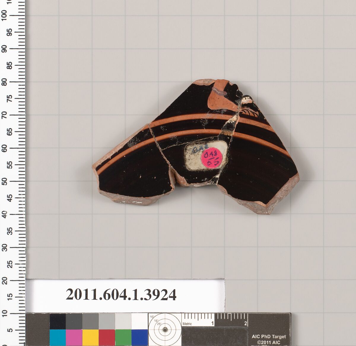 Terracotta fragment of a kylix (drinking cup), Terracotta, Greek, Attic