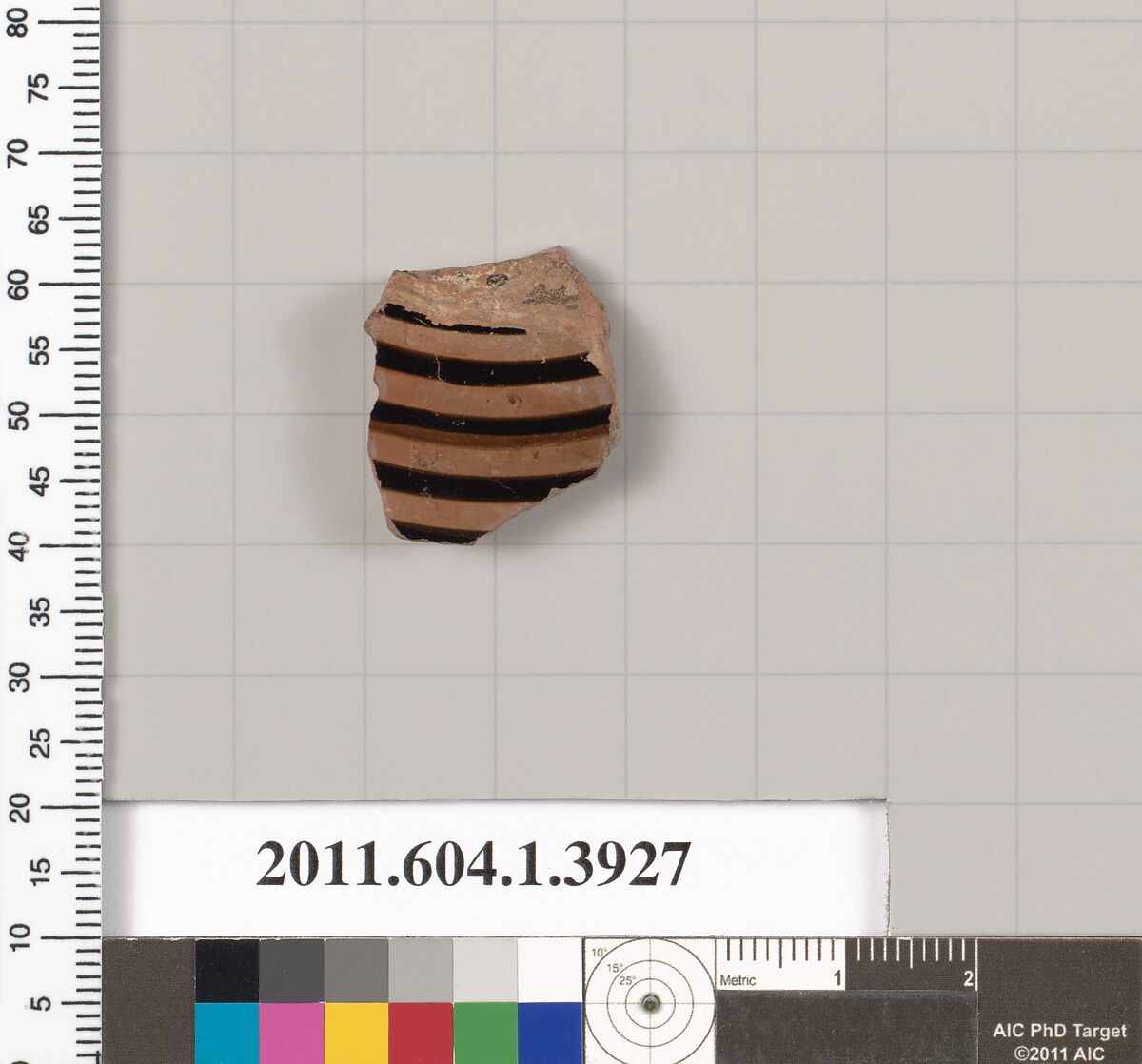 Terracotta fragment of a kylix (drinking cup), Terracotta, Greek, Attic