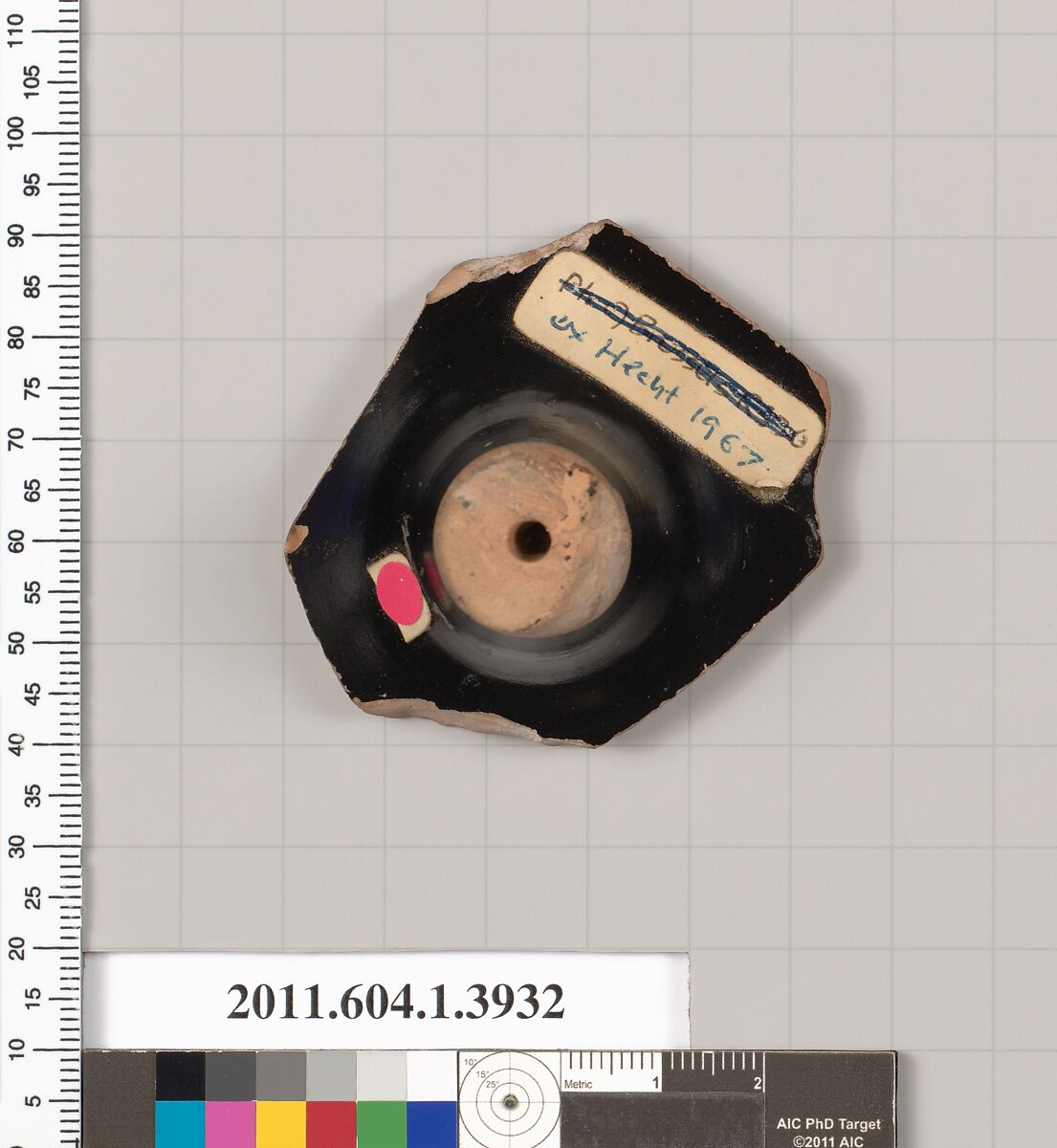 Terracotta fragment of a kylix (drinking cup), Terracotta, Greek, Attic