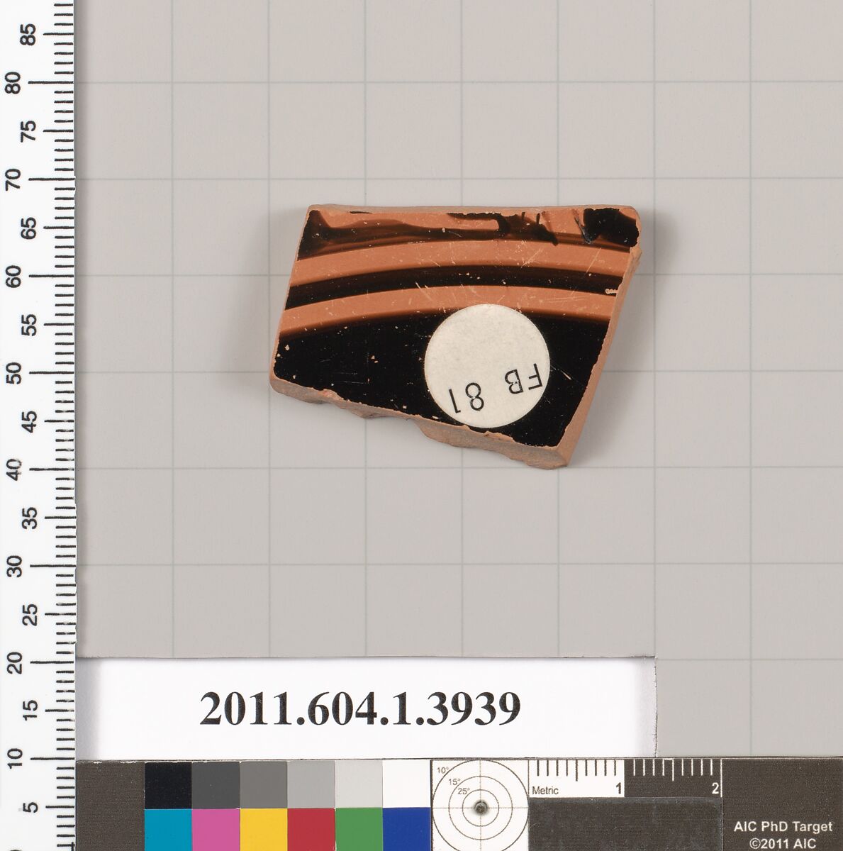 Terracotta fragment of a kylix (drinking cup), Terracotta, Greek, Attic