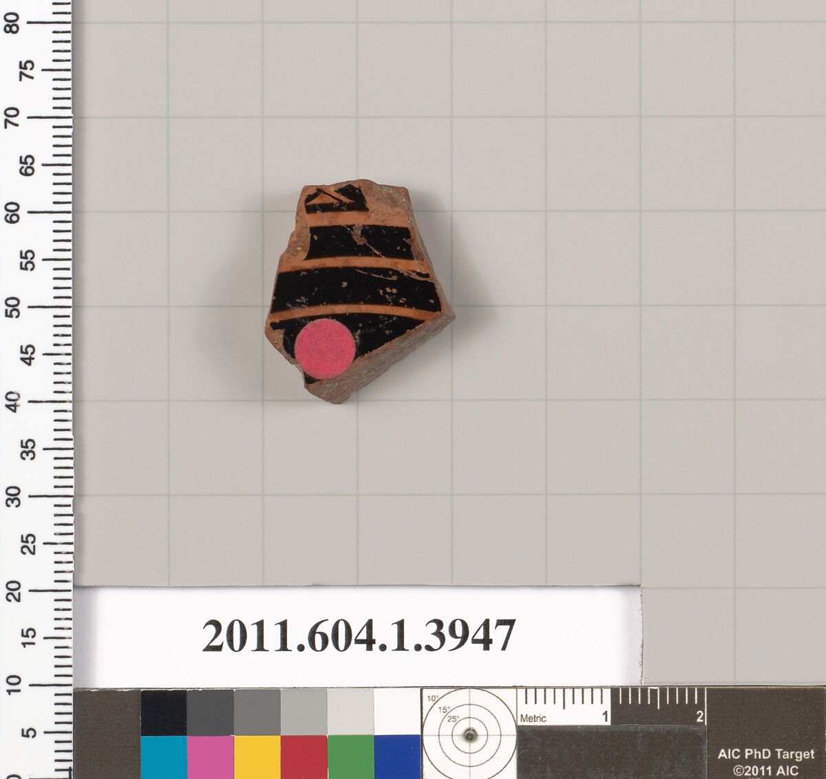 Terracotta fragment of a kylix (drinking cup), Terracotta, Greek, Attic